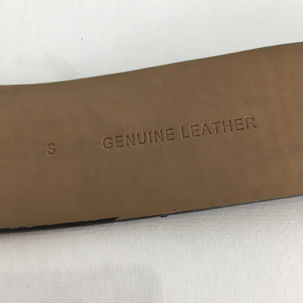 Michael Kors Black Leather Monogram Belt Gold Tone Metal Horseshoe Buckle Size S - Picture 10 of 10
